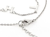 Rhodium Over Sterling Silver FAITH Initial Cable Chain 18 Inch with 2 Inch Extender Necklace