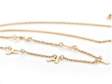 18K Yellow Gold Over Sterling Silver FAITH Initial Cable Chain 18 Inch with 2 Inch Extender Necklace