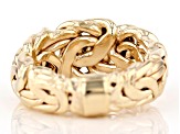 18K Yellow Gold Sterling Silver Byzantine Band Ring
