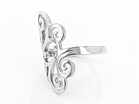 Sterling Silver Elongated Swirl Ring