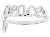Sterling Silver Set of 2 Script "Love" and "Peace" Rings