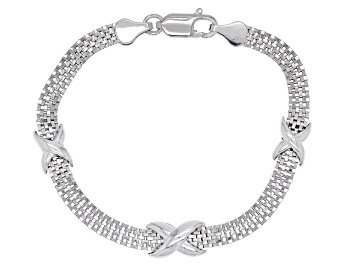 Picture of Sterling Silver Mesh "X" Station Bracelet