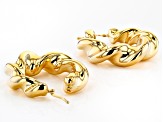 18K Yellow Gold Over Sterling Silver Twisted High Polished Earrings