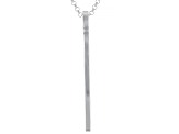 Sterling Silver Diamond-Cut Drop Bar Rolo Necklace