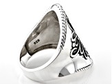 Rhodium Over Sterling Silver Oxidized Dome Ring