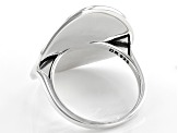 Rhodium Over Sterling Silver Oxidized Geometric Oval Ring