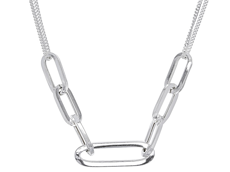 Sterling Silver Paperclip Necklace 