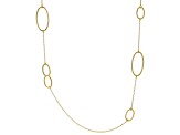 18K Yellow Gold Over Sterling Silver Oval Station Necklace