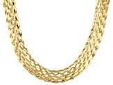 18K Yellow Gold Over Sterling Silver Braided Necklace