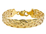 18K Yellow Gold Over Sterling Silver Braided Link Bracelet