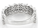 Rhodium Over Sterling Silver Heart Shaped Scroll Design Ring