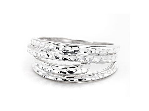 Sterling Silver Diamond-Cut 9.1MM Multi-Row Ring