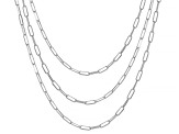 Sterling Silver 2.3MM Set of Three Diamond-Cut Paperclip Chains