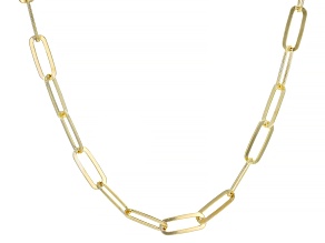 18K Yellow Gold Over Sterling Silver Flat Paperclip Chain