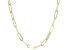 18K Yellow Gold Over Sterling Silver Flat Paperclip Chain