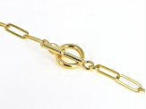 18K Yellow Gold Over Sterling Silver Flat Paperclip 28 Inch Chain