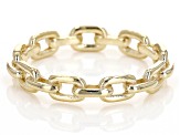 18K Yellow Gold Over Sterling 3.7MM Paperclip Link Band Ring