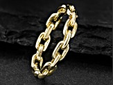 18K Yellow Gold Over Sterling 3.7MM Paperclip Link Band Ring