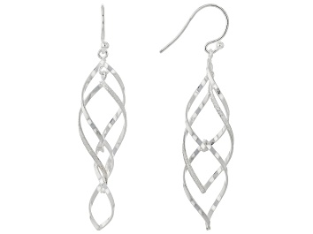 Picture of Sterling Silver Swirl Drop Earrings