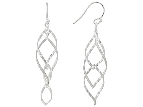 Sterling Silver Swirl Drop Earrings - AG663 | JTV.com