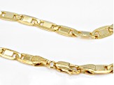 18k Yellow Gold Over Sterling Silver 5.2mm Flat Valentino Chain