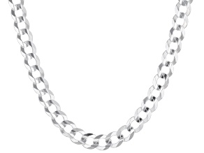 Sterling Silver 5.7mm Flat Concave Curb Link Chain