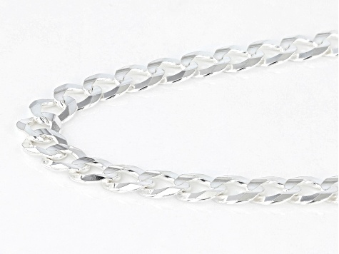 Sterling Silver 5.7mm Flat Concave Curb Link Chain