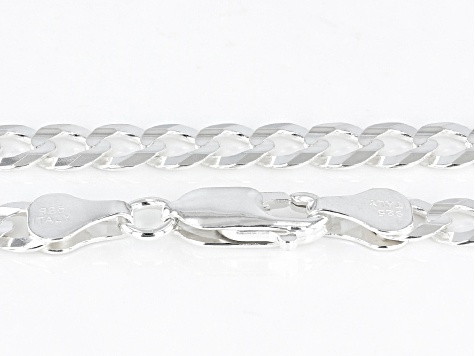 Sterling Silver 5.7mm Flat Concave Curb Link Chain