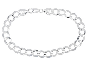 Picture of Sterling Silver 8.05mm Flat Concave Curb Link Bracelet