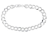 Sterling Silver 8.05mm Flat Concave Curb Link Bracelet