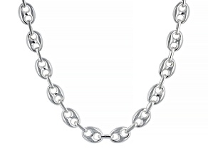 Sterling Silver Puff Mariner Link Chain