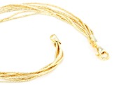 18k Yellow Gold Over Sterling Silver 7 Row Diamond-Cut Snake Link Bracelet