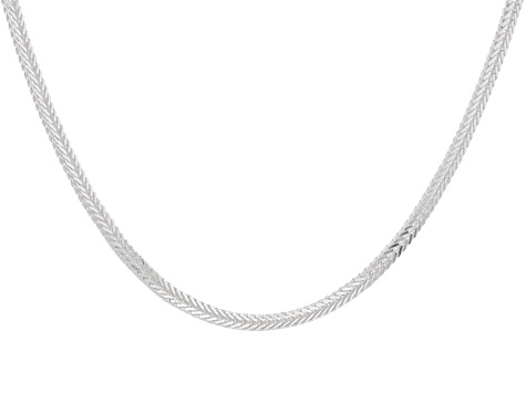Sterling Silver Flat Diamond-Cut Foxtail Necklace