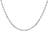 Sterling Silver Flat Diamond-Cut Foxtail Necklace