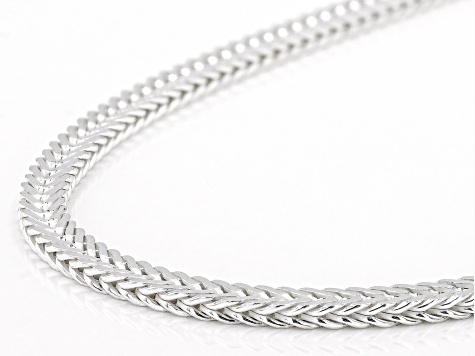 Sterling Silver Flat Diamond-Cut Foxtail Necklace