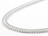 Sterling Silver Flat Diamond-Cut Foxtail Necklace