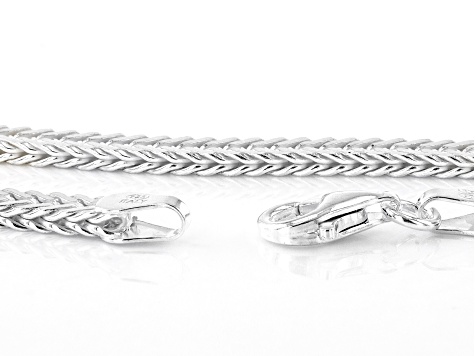 Sterling Silver Flat Diamond-Cut Foxtail Necklace
