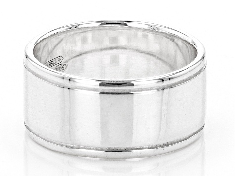 Sterling Silver 9.2mm Cornice Band Ring