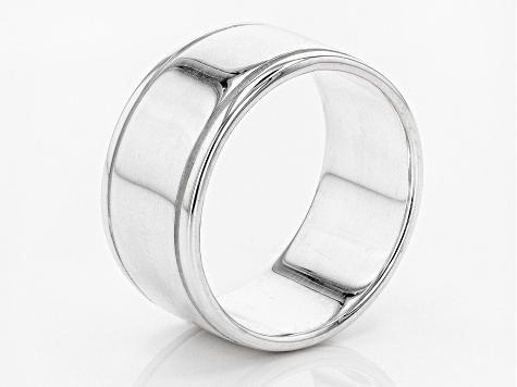 Sterling Silver 9.2mm Cornice Band Ring
