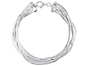 Sterling Silver Multi-Row Herringbone Link Bracelet