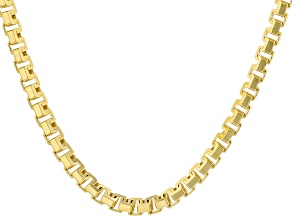 18k Yellow Gold Over Sterling Silver Box Link Chain
