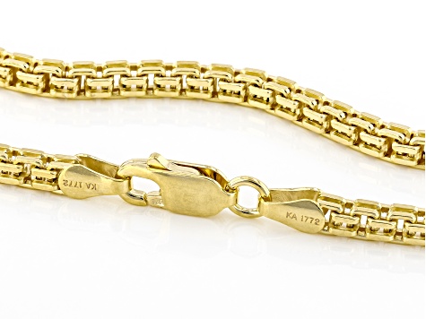 18k Yellow Gold Over Sterling Silver Square Box Link Chain