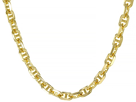 18k Yellow Gold Over Sterling Silver Mariner Chain - AG735A | JTV.com