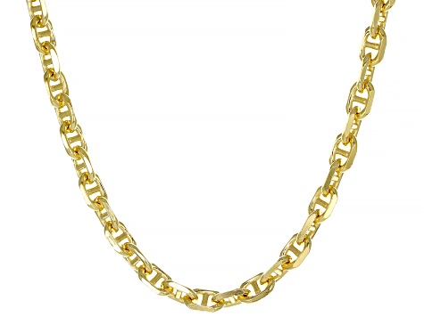 18k Yellow Gold Over Sterling Silver Mariner Chain - AG735B | JTV.com