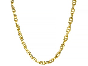 18k Yellow Gold Over Sterling Silver Diamond-Cut Cable Link Chain
