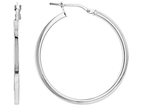 Sterling Silver Square Tube Hoop Earrings - AG747A | JTV.com