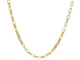 18k Yellow Gold Over Sterling Silver 3.6mm Rectangular Box Chain Necklace