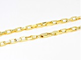 18k Yellow Gold Over Sterling Silver 3.6mm Rectangular Box Chain Necklace
