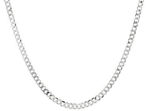 Sterling Silver 5.6mm Flat Curb Chain Necklace - AG776B | JTV.com