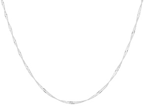 Sterling Silver 2.3mm Singapore Chain Necklace